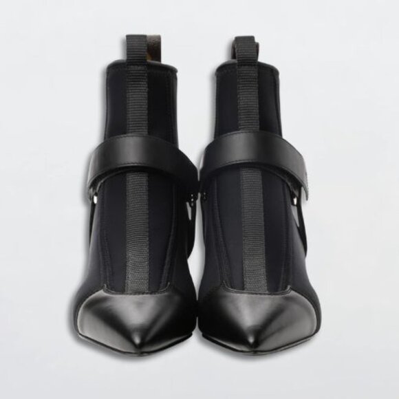Louis Vuitton Neoprene Deep Sea Strap Ankle Boot Leather Pointed Toe Black EU 38 - Picture 1 of 11